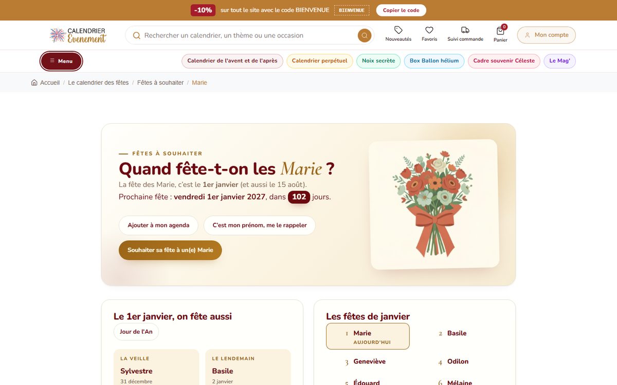 Page d’un prénom : quand fête-t-on les Marie ?