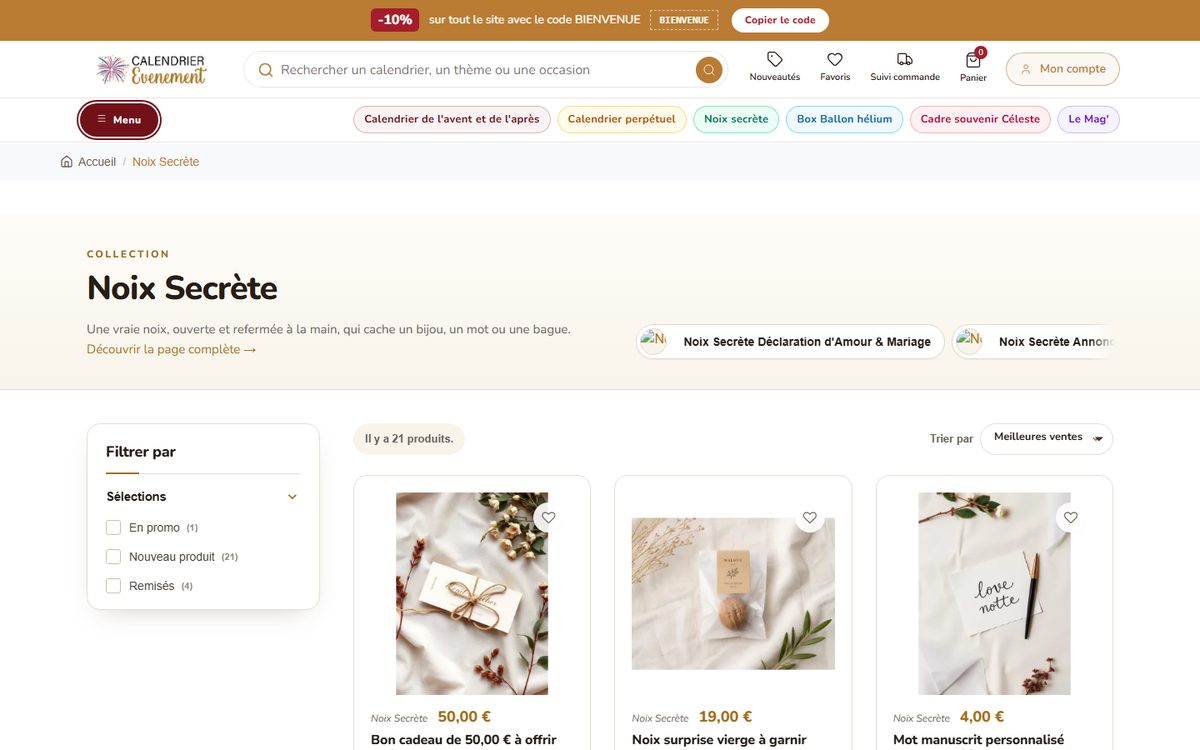 Page Noix secrète