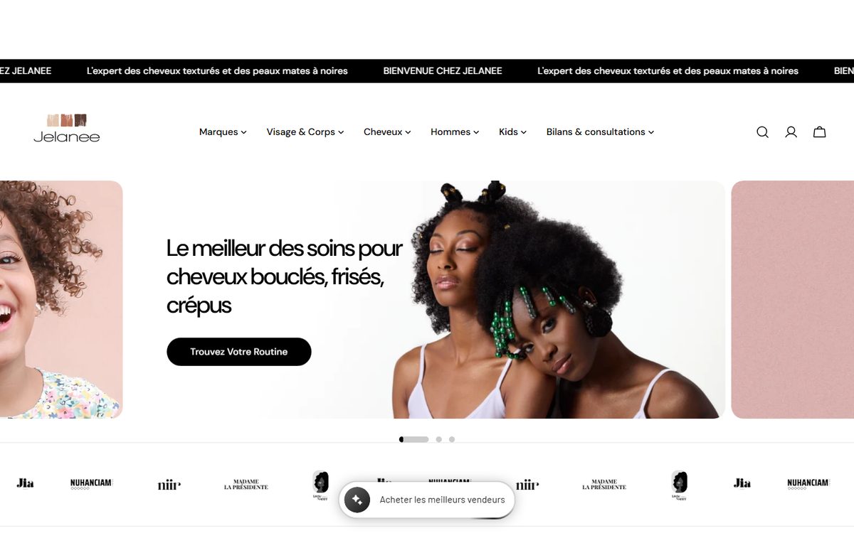 Page d’accueil de Jelanee