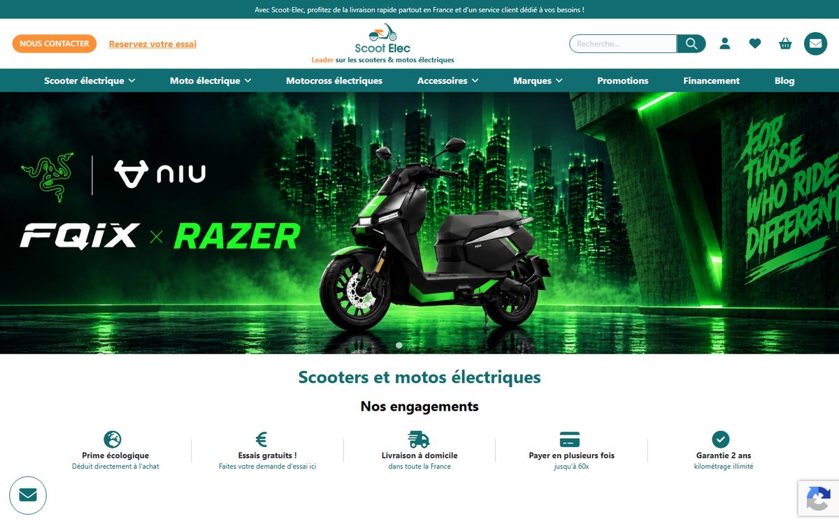 Page d’accueil de Scoot-Elec