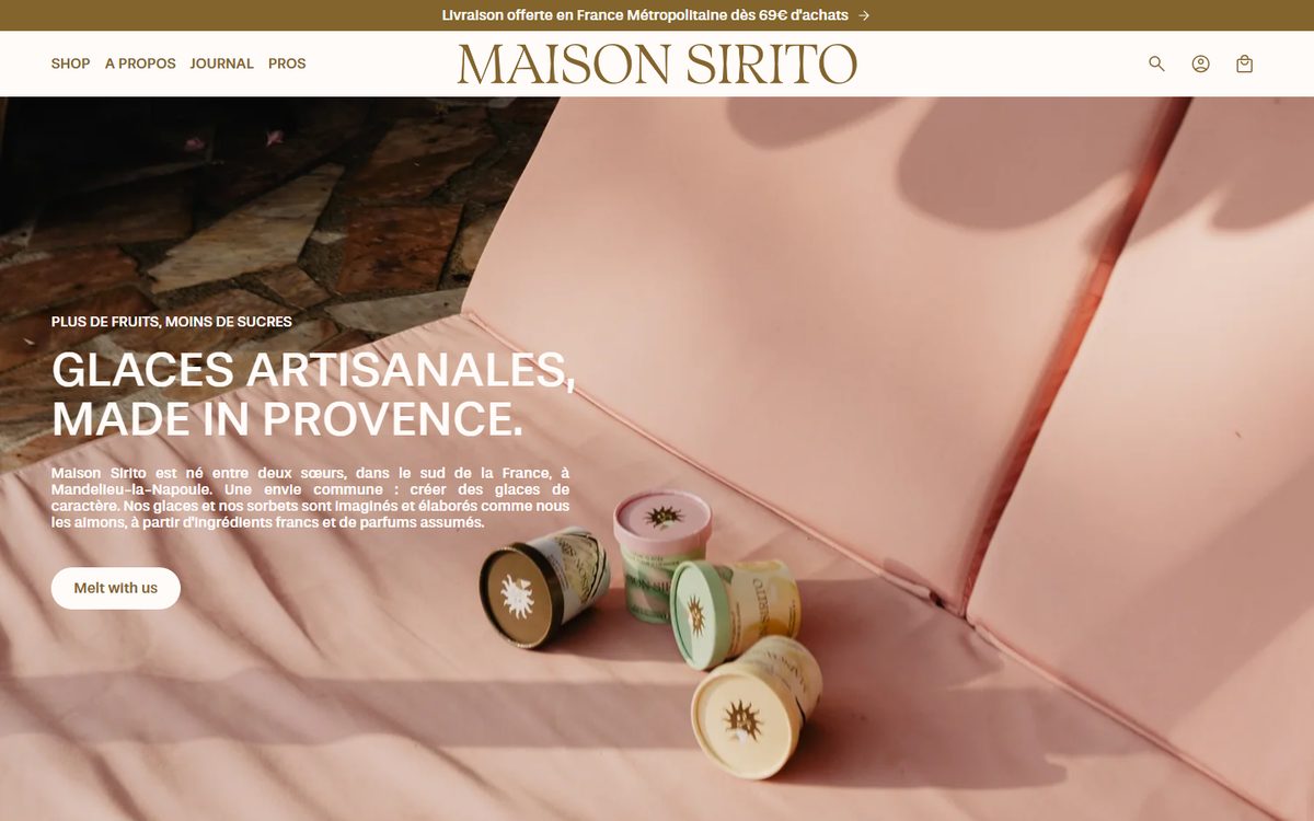 Page d’accueil de Maison Sirito